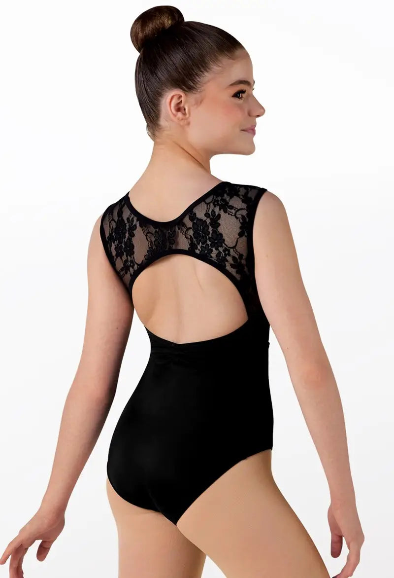 Pre-Owned Leotard Balera 14539 Small Adult Black Jazz Lace Open Back Ballet Ballet