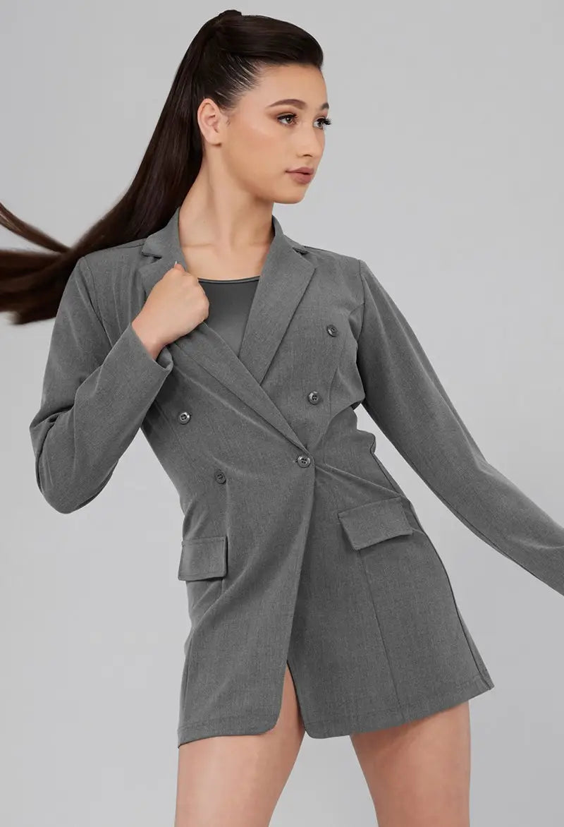 Pre-Owned Costume Small Adult Gray Weissman 14574 Jazz Tap Contemporary Blazer Buttons Dress