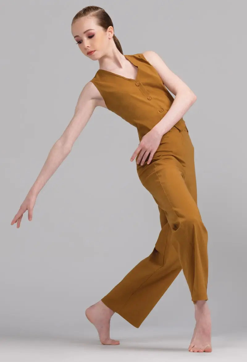 Pre-Owned Costume XS Adult Brown Weissman 14647 Jazz Tap Contemporary Musical Theater 2 pc Suit