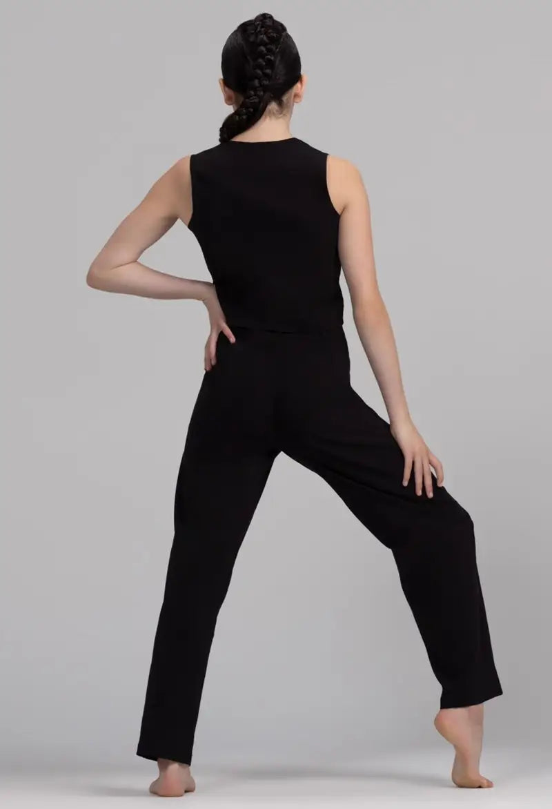 Pre-Owned Costume Small Adult Black Weissman 14647 Jazz Tap Contemporary Musical Theater 2 pc Suit