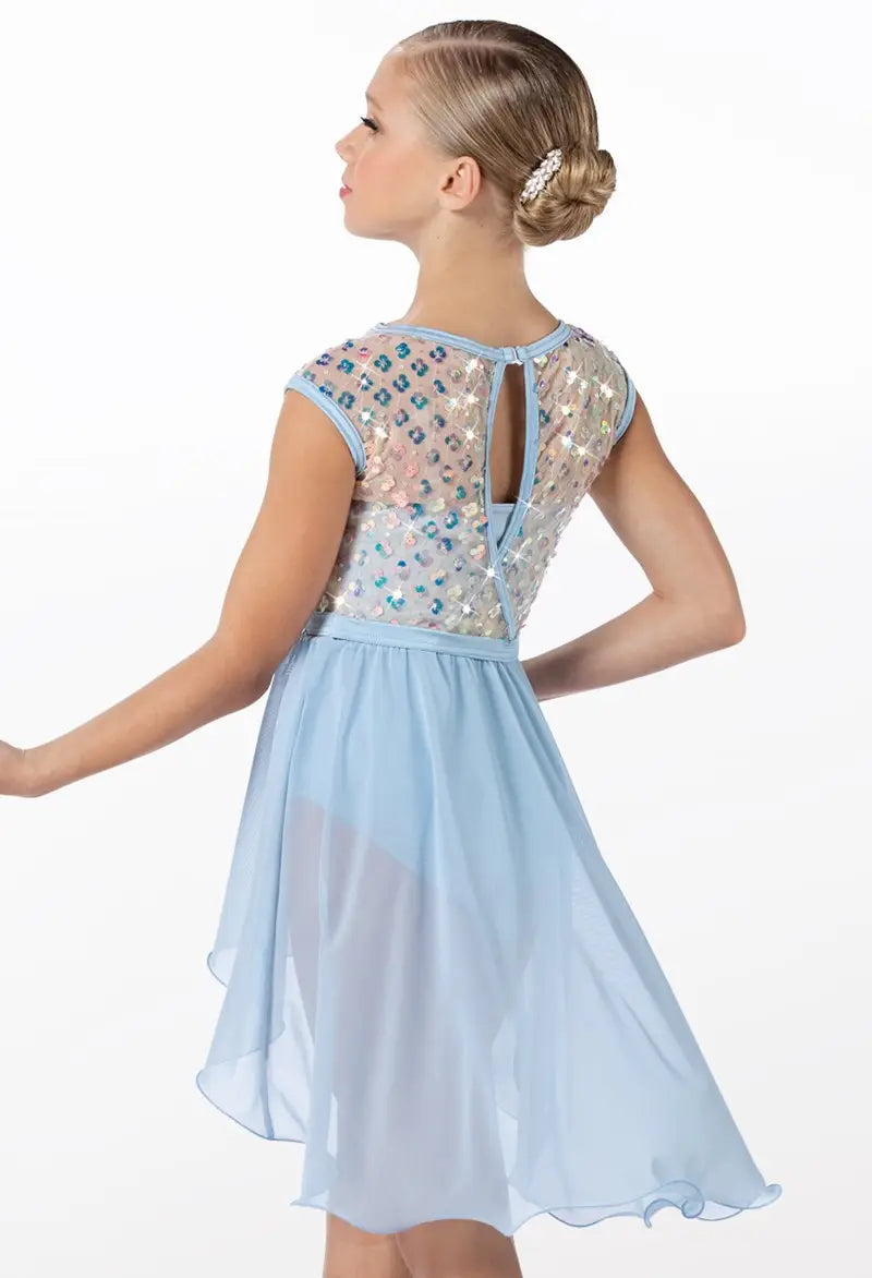 Pre-Owned Costume Large Child Pink Weissman 14709 Lyrical Ballet Contemporary Sequin Flowy Dress