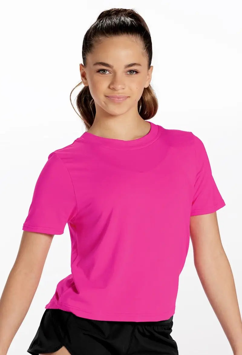Pre-Owned T-Shirt Crop Top Balera 14791 Hot Pink Medium Child Jazz Gymnastics