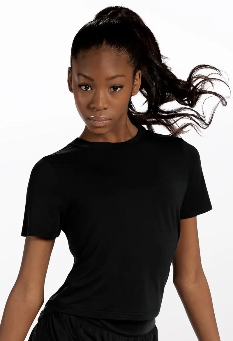 Pre-Owned T-Shirt Crop Top Balera 14791 Black Large Child Jazz Gymnastics