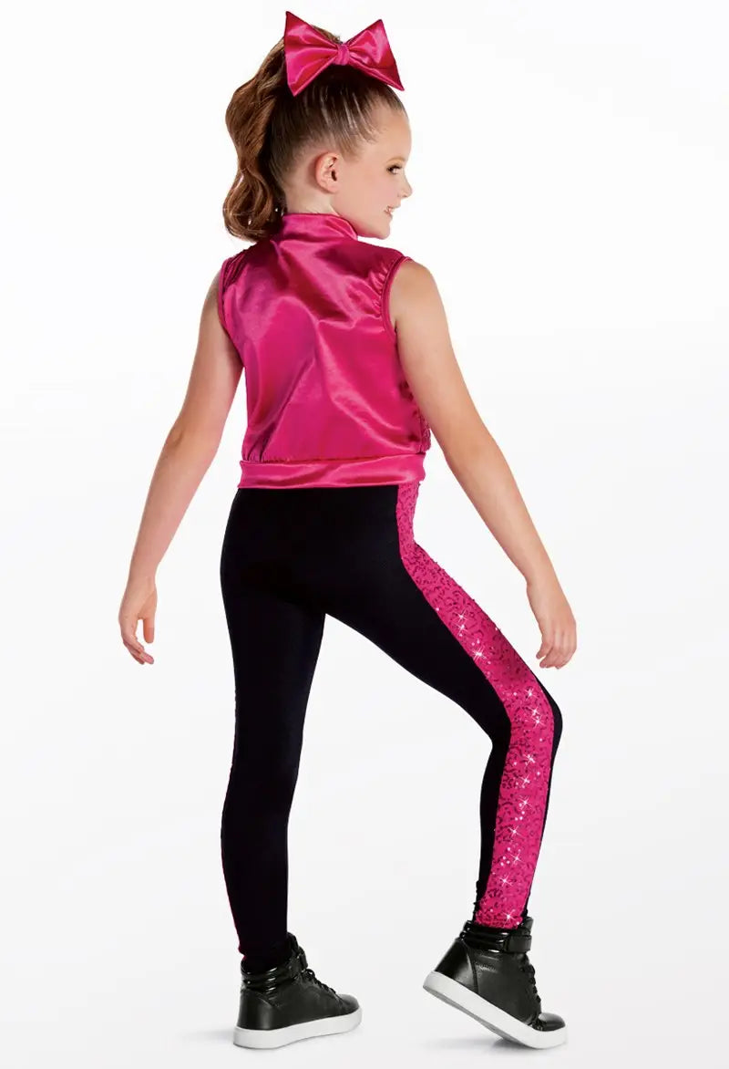 Pre-Owned Costume Intermediate Child Purple Weissman 14972 Hip Hop Jazz Tap Clogging Sequin Jacket Unitard