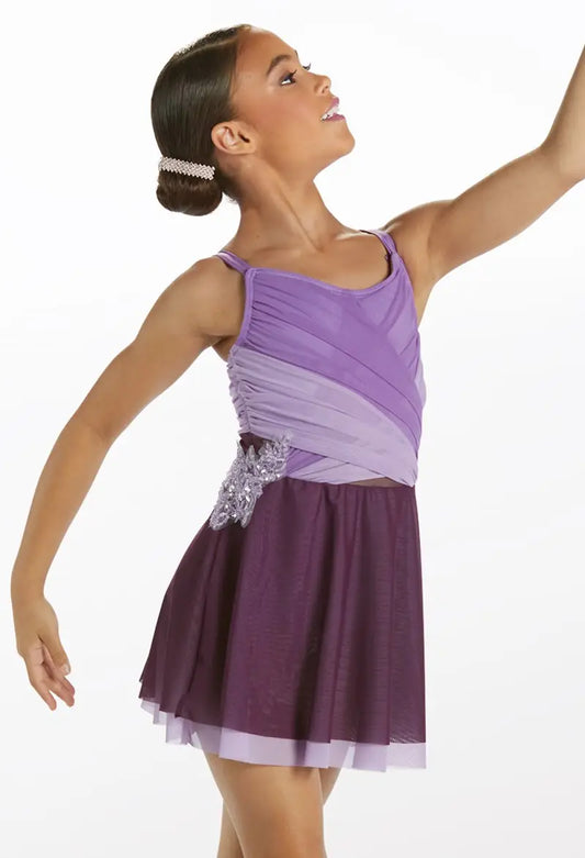 Pre-Owned Costume Large Child Purple Weissman 15120 Lyrical Ballet Contemporary Sequin Flowy Dress