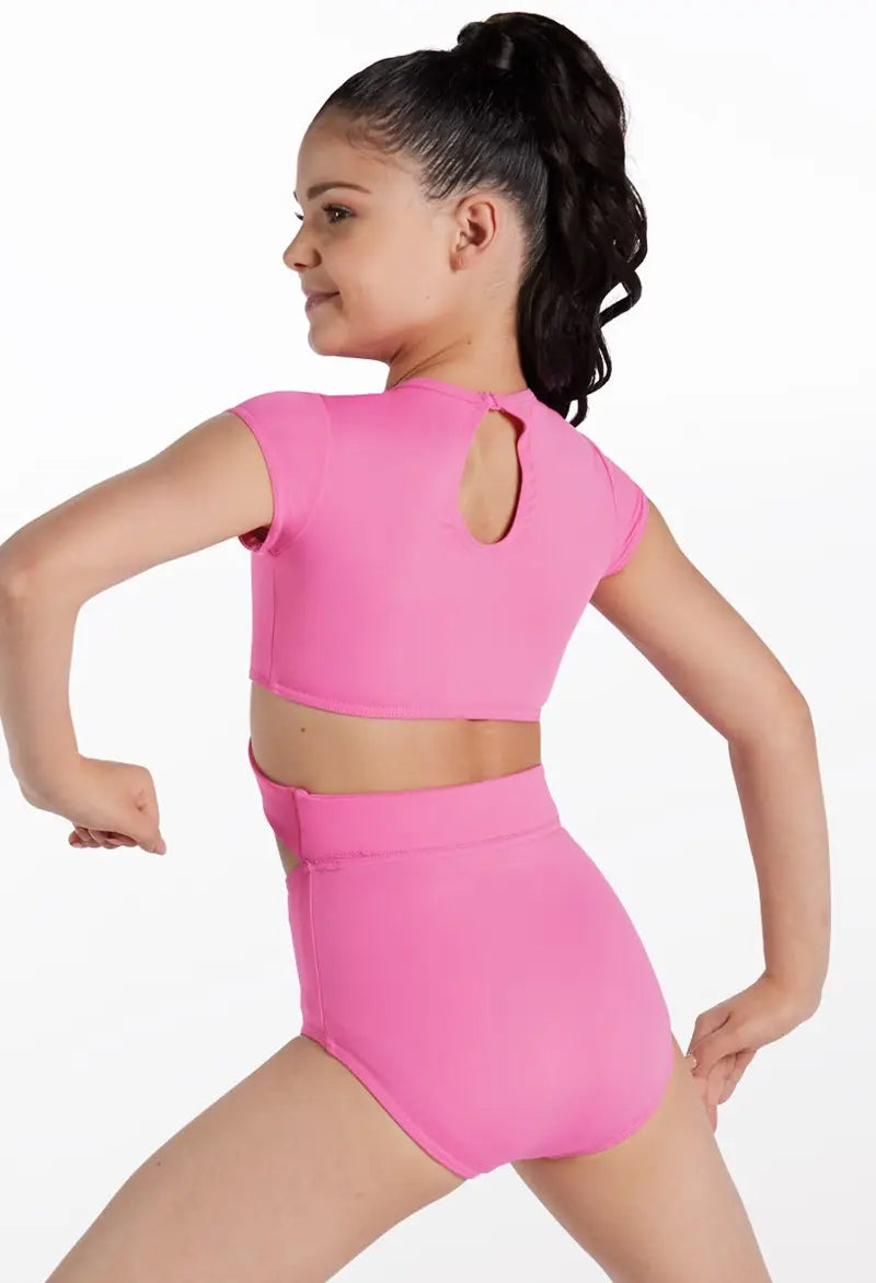 Pre-Owned Leotard Balera 15212 Black Medium Child Open Cutout Leotard