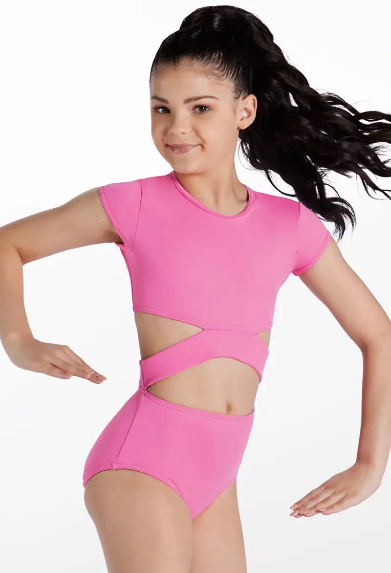 NEW Leotard Balera 15212 Black Pink or Purple Child Sizes Open Cutout Leotard