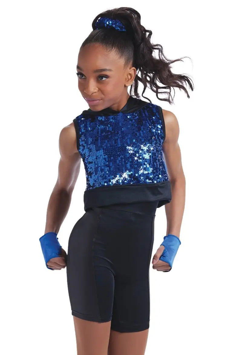 Pre-Owned Costume Hoodie Weissman 15473 Medium Child Royal Blue Hip Hop Jazz