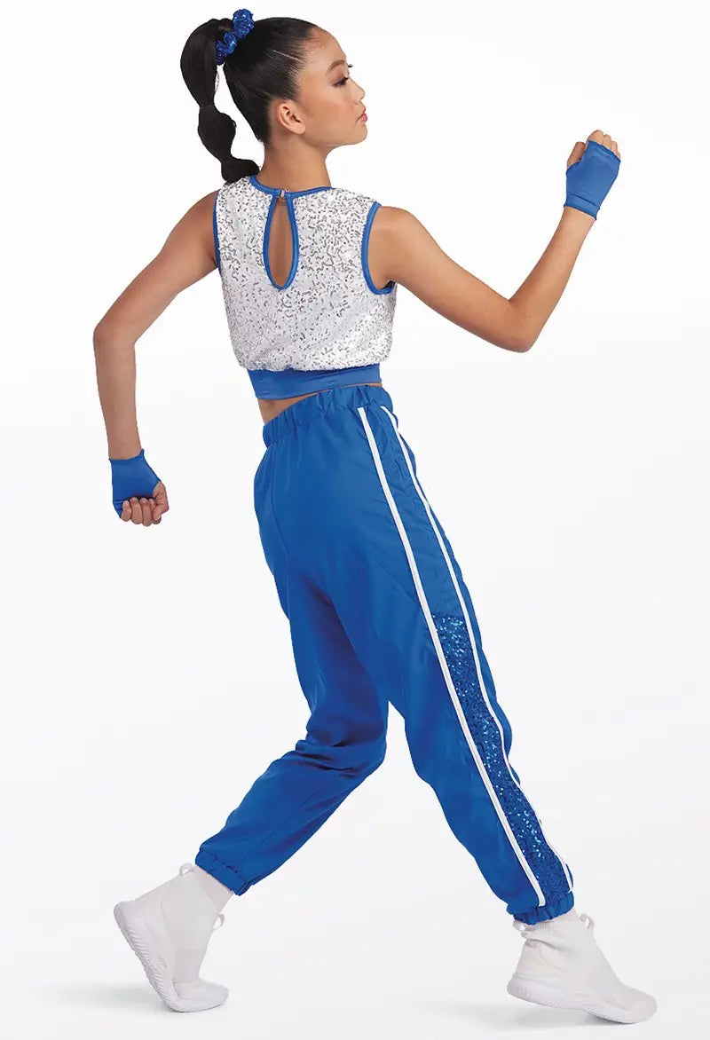 Pre-Owned Costume Medium Adult Red Weissman 15486 Hip Hop Jazz Tap Clogging 2 pc Sequin Cargo