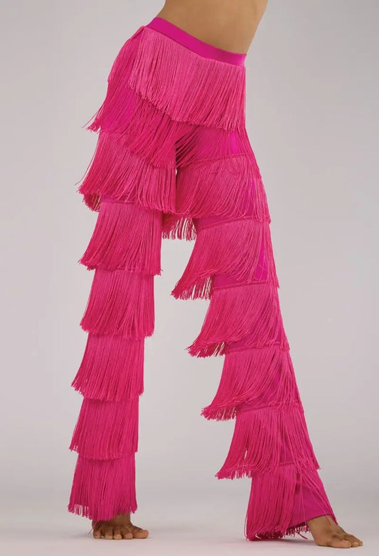 New Fringe Pants Weissman 15503 Hot Pink Medium Adult Latin Clogging Jazz