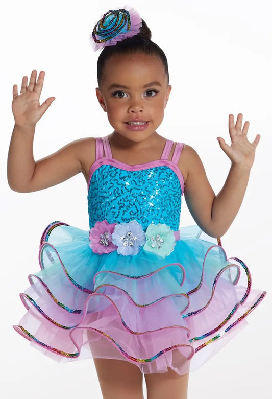 Pre-Owned Costume Small Child Blue Weissman 15656 Tap Ballet Dress Up Tutu Pastel Sequin