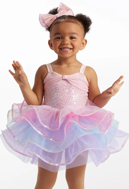 Pre-Owned Costume XS Child Pink Weissman 15657 Tap Ballet Pageant Sequin Tutu
