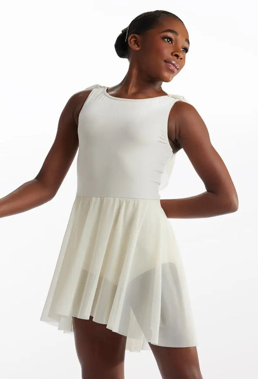 Pre-Owned Costume Large Adult Weissman 15705 Ivory Ballet Lyrical Contemporary Flowy Sequin Draping