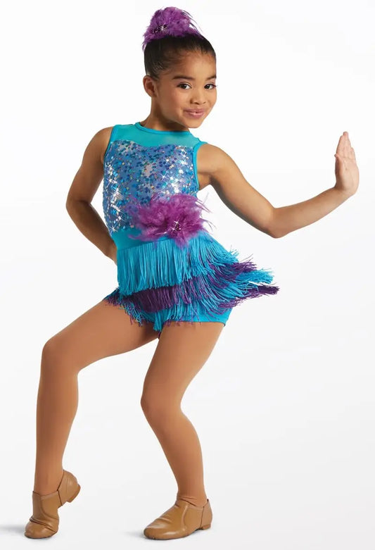 Pre-Owned Costume Small Child Turquoise Weissman 15796 Jazz Tap Clogging Musical Theater