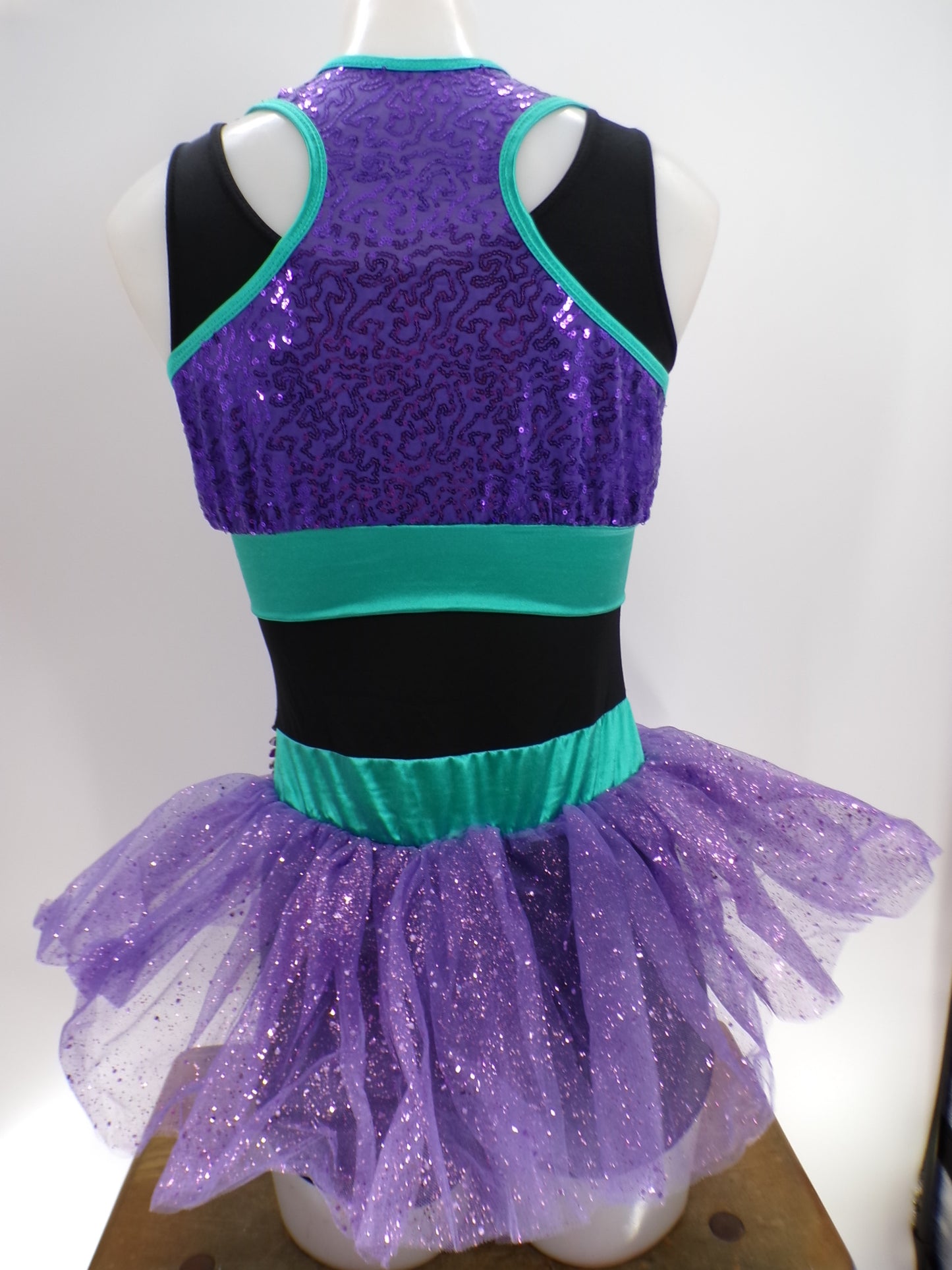 Pre-Owned Costume Weissman   Small Adult Purple  Tulle Skirt Jazz Sequin