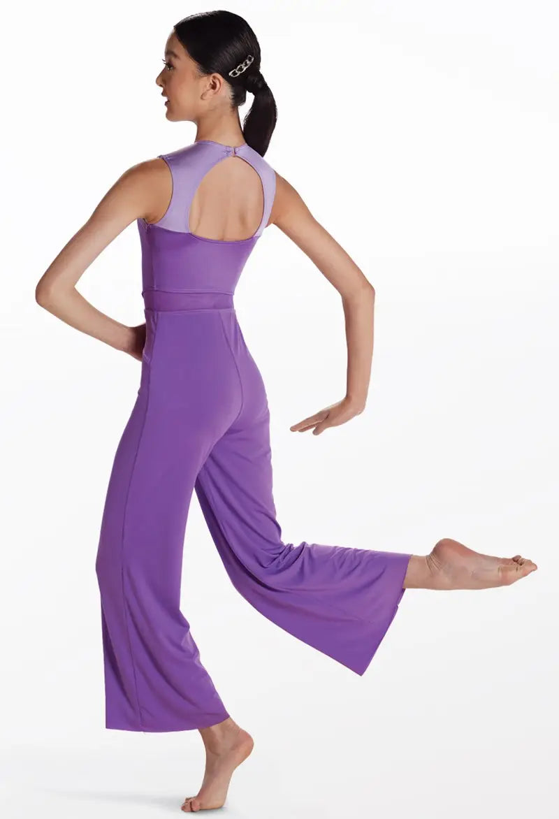 Pre-Owned Costume Small Adult Blue Weissman 15930 Jazz Contemporary Modern Rhinestones Jumpsuit Mesh