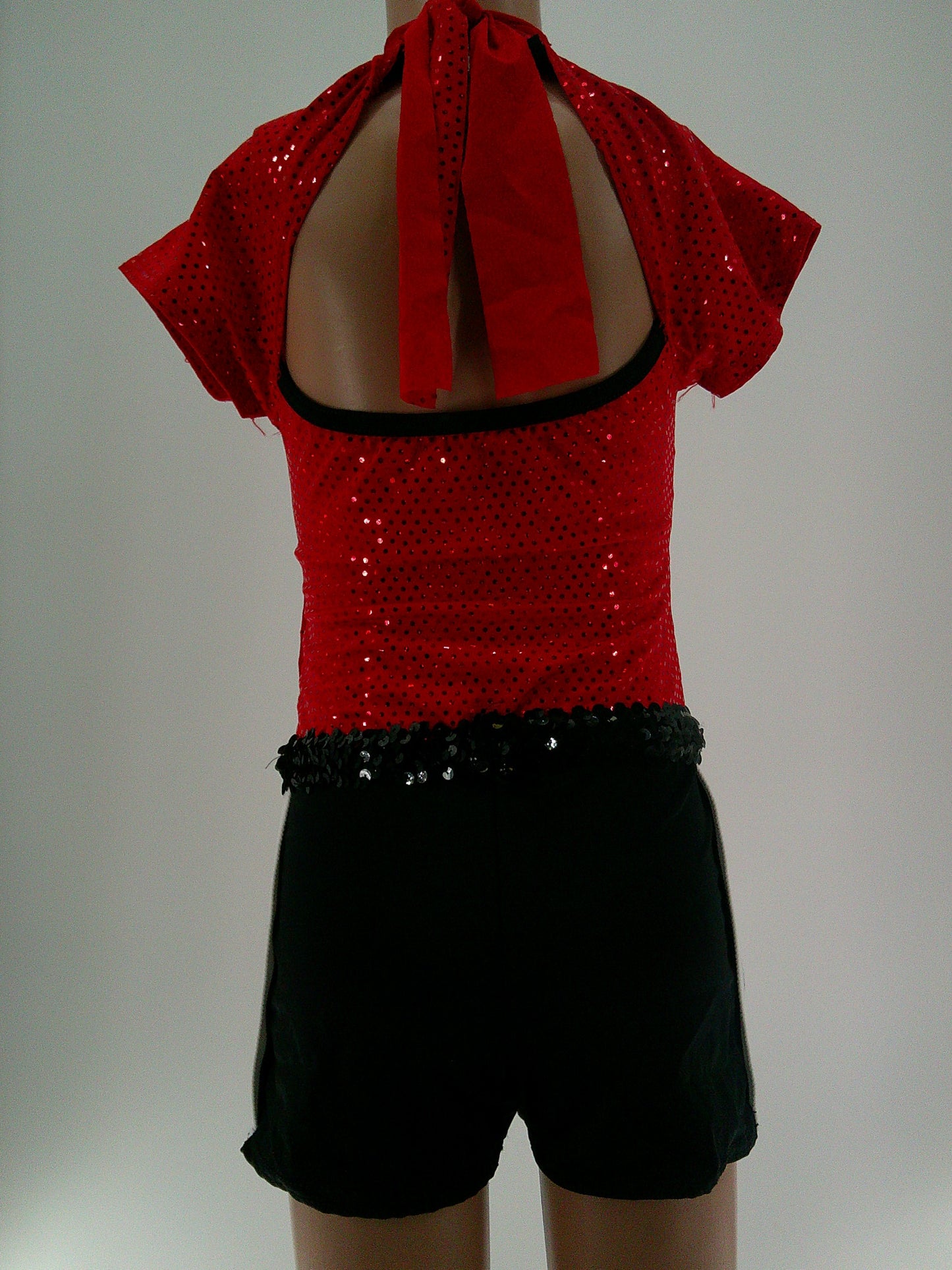 Pre-Owned Costume Gallery  15388 Medium Child Red Unitard Jazz Sequin