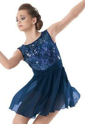 Pre-Owned Costume Weissman 8044 Medium Child Blue Dress Lyrical Sequin