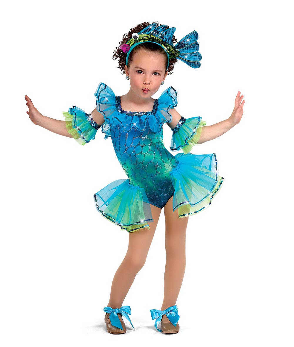 Pre-Owned Costume Small Child Blue A Wish Come True 12653 Tap Jazz Musical Theater Fish Tutu Sequin