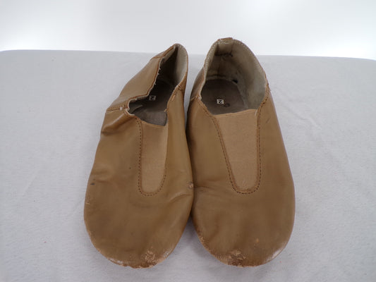 Pre-Owned Jazz Shoes Unbranded Big Kid 2M Slip On Leather Top Elastic