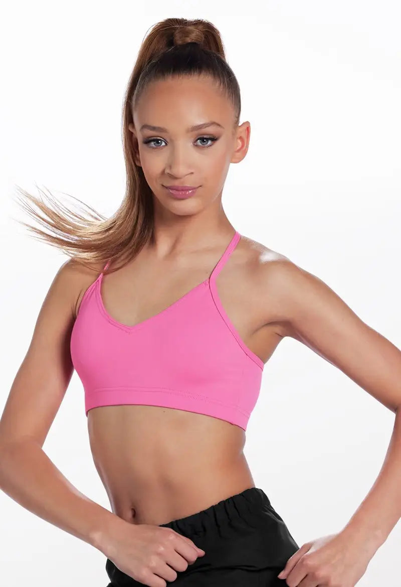 Pre-Owned Crop Top Weissman 16590 Medium Adult Black Jazz Cheer Gymnastics