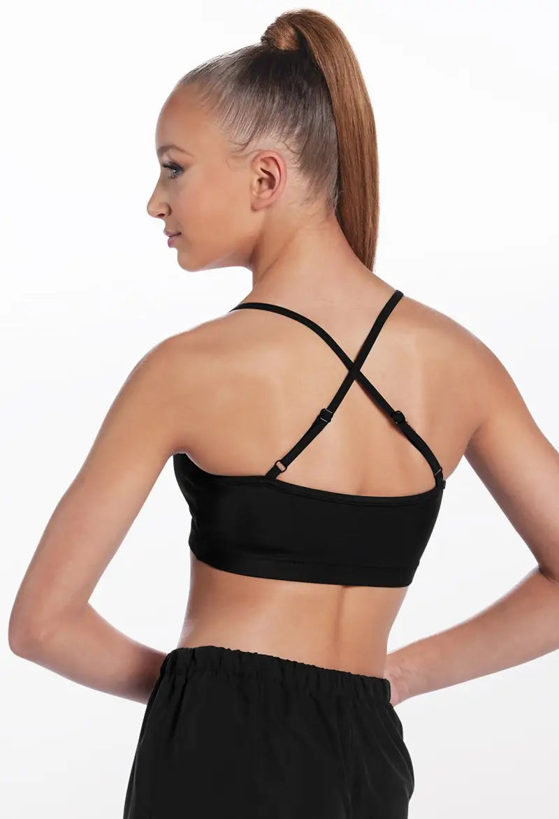 Pre-Owned Crop Top Weissman 16590 Medium Adult Black Jazz Cheer Gymnastics