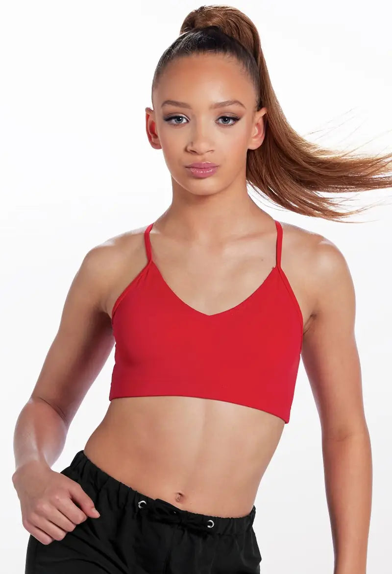 Pre-Owned Crop Top Weissman 16590 Medium Adult Red Jazz Cheer Gymnastics