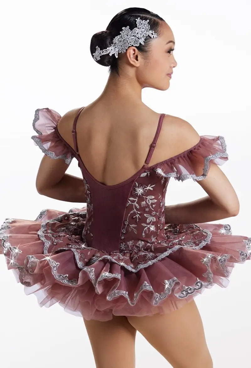 Pre-Owned Costume Large Child Pink Weissman 16667 Ballet Pointe YAGP Tutu Sparkle Lace