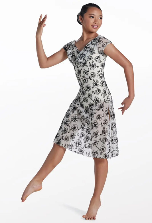 Pre-Owned Costume Intermediate Child Ivory Weissman 16696 Lyrical Ballet Contemporary Floral Embroidery Dress
