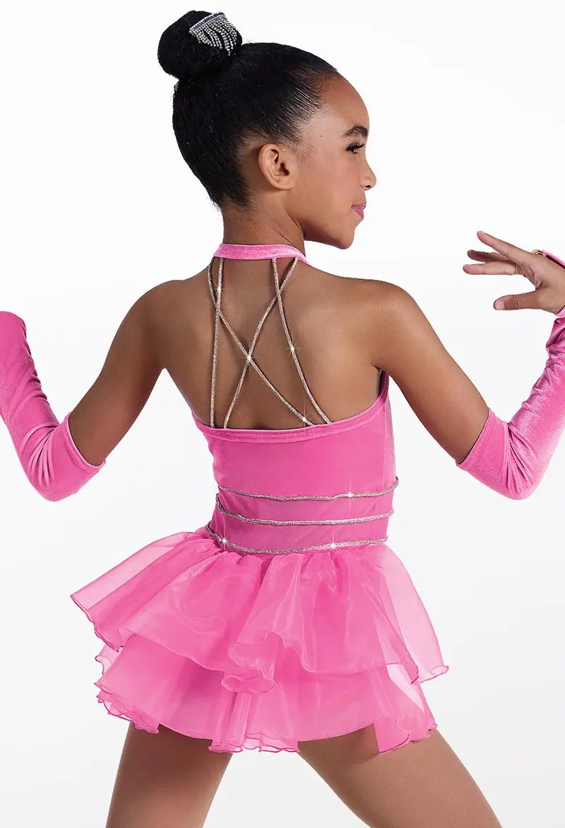 Pre-Owned Costume Intermediate Child Purple Weissman 16742 Jazz Tap Musical Theater Bustle Velvet Rhinestone