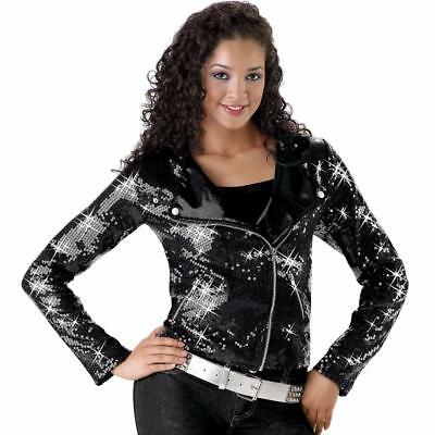 Pre-Owned Costume Jacket Weissman  5327 Large Child Black  Jazz Hip Hop Sequin