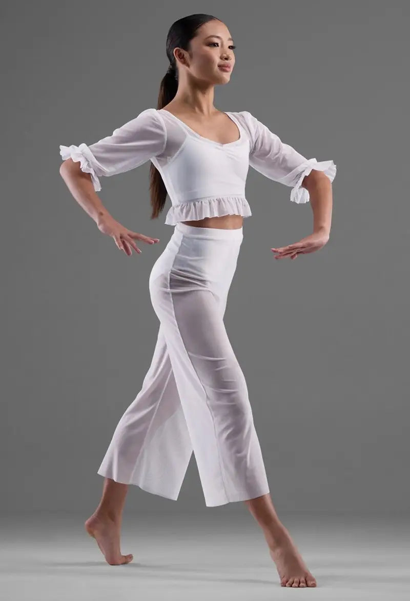 Pre-Owned Costume Sheer Crop Top Weissman 17134 Large Child White Contemporary