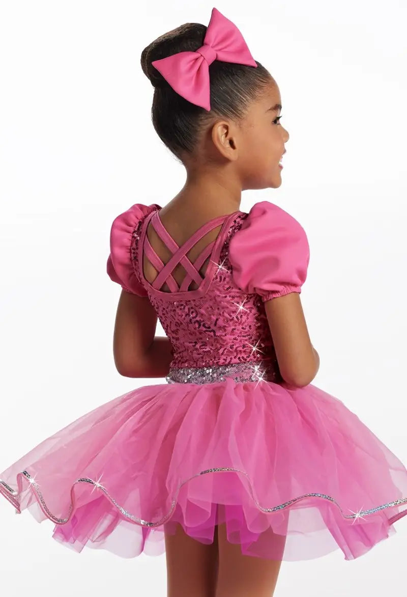 Pre-Owned Costume Intermediate Child Blue Weissman 17168 Jazz Tap Musical Theater Dress Sequin Sparkle