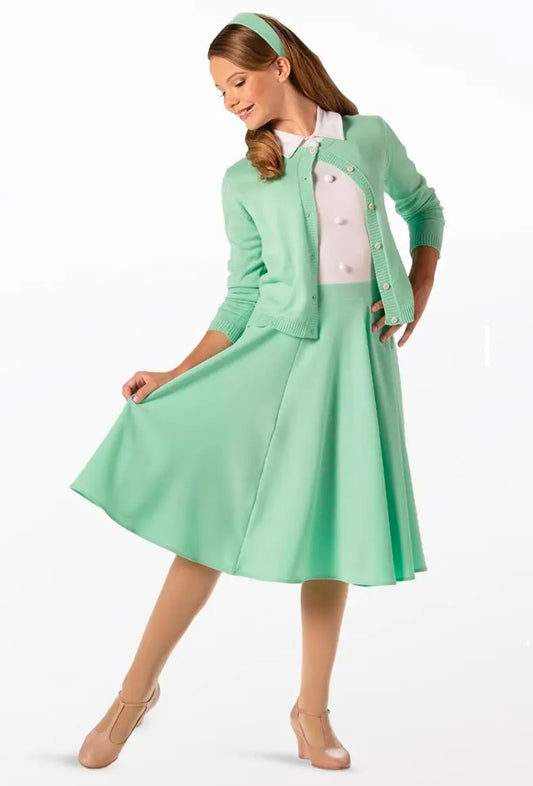 Pre-Owned Costume Weissman  12972 Intermediate Child Green Sweater Jazz  Musical Theater   Sandy