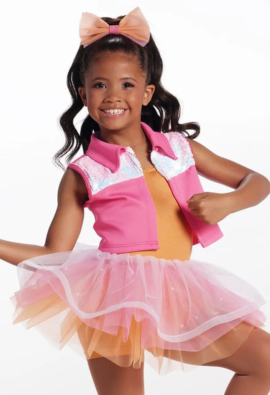 Pre-Owned Costume Intermediate Child Pink Weissman 17352 Hip Hop Jazz Tap Clogging Tutu Butterfly