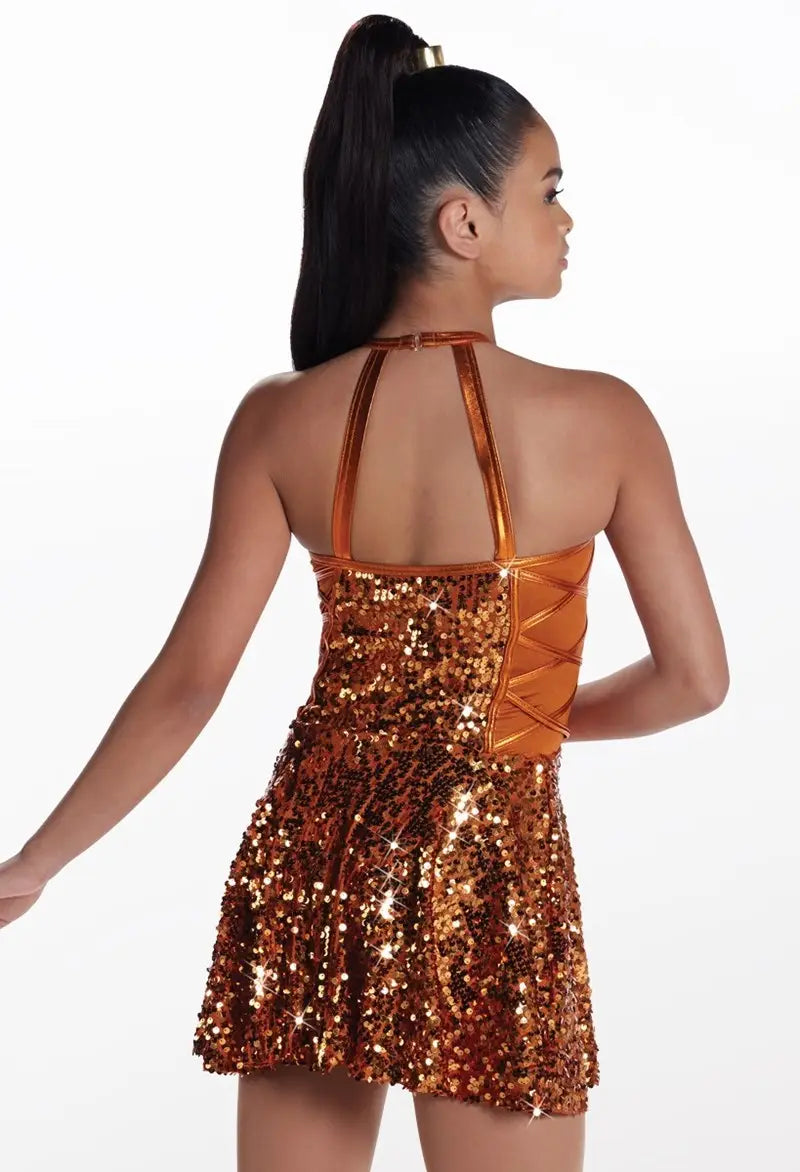 Pre-Owned Costume Weissman 17735 Medium Adult Copper Sequin Jazz Tap