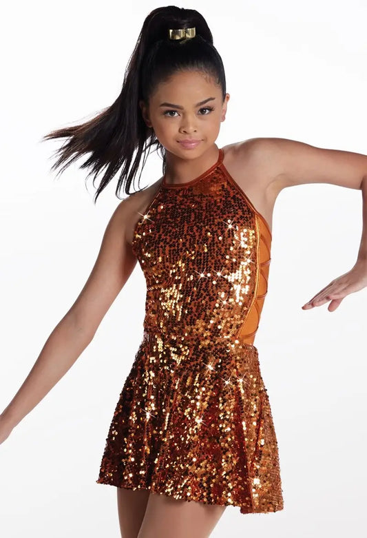 Pre-Owned Costume Weissman 17735 Medium Adult Copper Sequin Jazz Tap