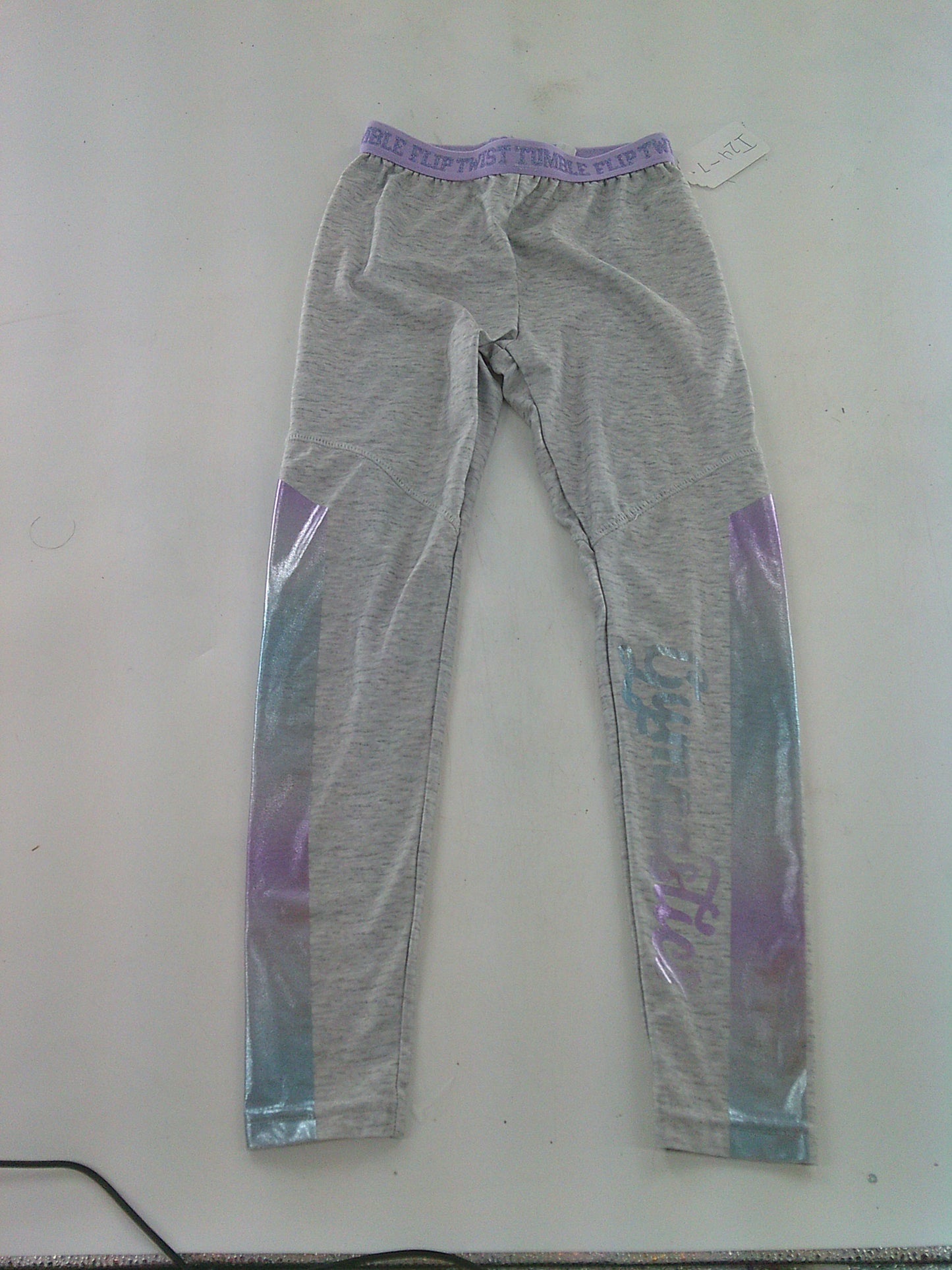 Pre-Owned Leggings Bloworld   Small Child Gray Purple  Jazz Acro