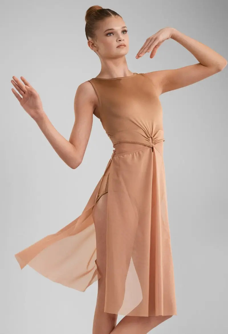 Pre-Owned Costume XL Child Bronze Weissman 17910 Lyrical Contemporary Ballet Dress Flowy Spandex