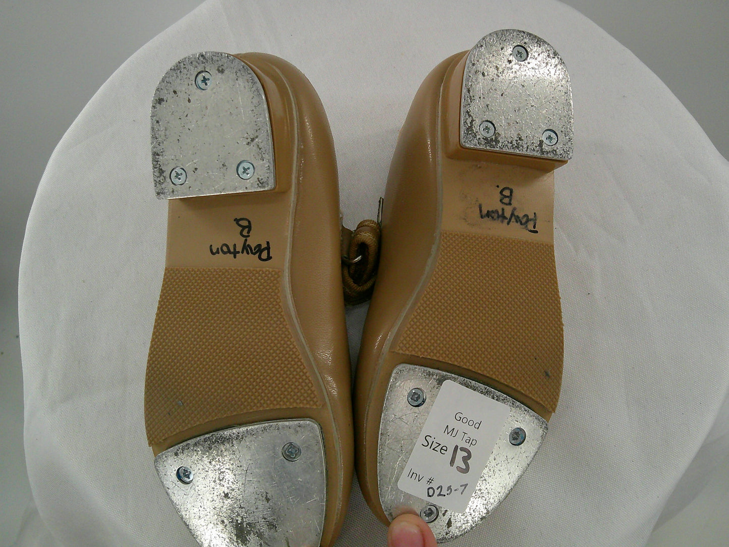 Pre-Owned Tap Shoes Revolution Girls 13M Mary Jane Leather Loop Strap