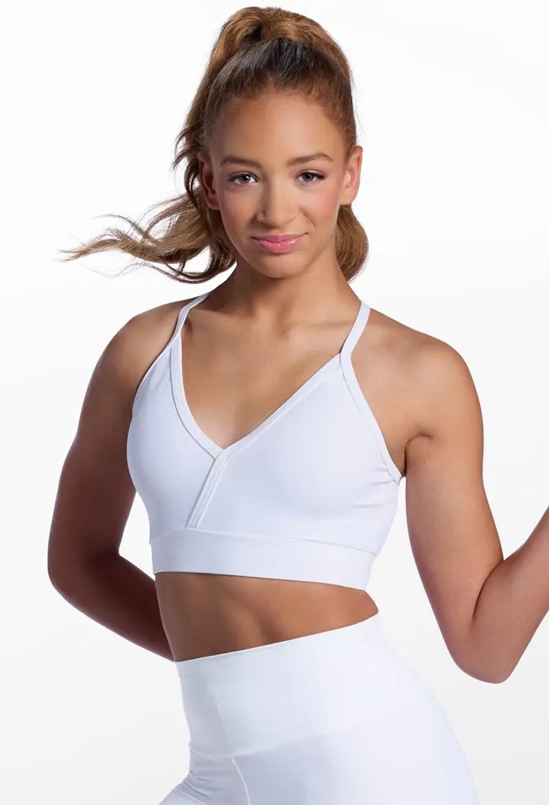 Pre-Owned Costume Crop Top Weissman 17945 Large Adult WHITE Black Stones Contemporary Jazz