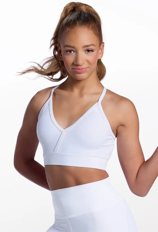 Pre-Owned Costume Crop Top Weissman 17945 Large Adult WHITE Black Stones Contemporary Jazz