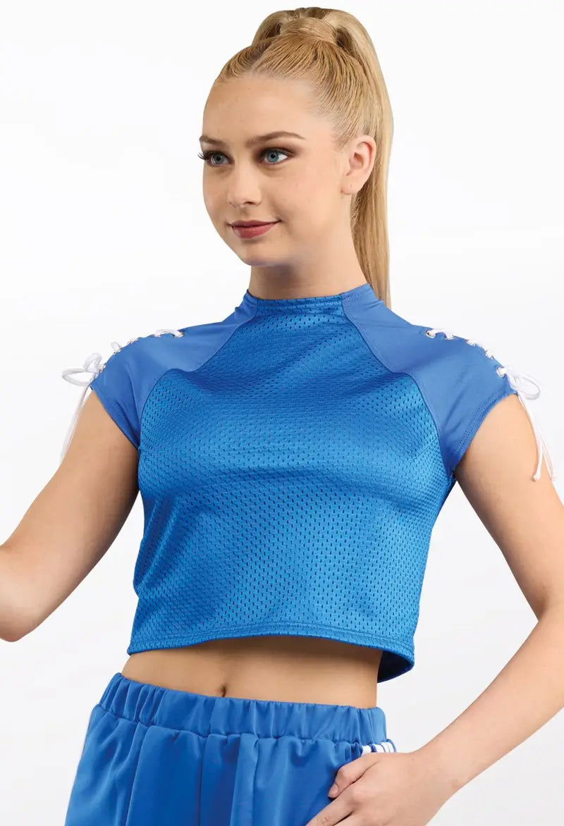 Pre-Owned Crop Tee XL Adult Royal Blue Rhinestone Star Weissman 18598Jazz Tap Modern
