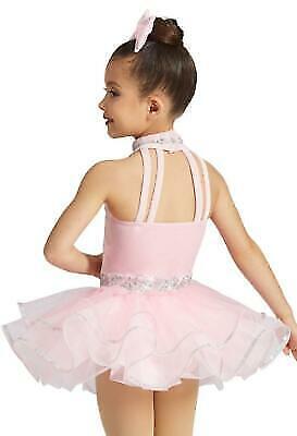 Pre-Owned Costume Weissman  12163 Small Child Pink Tutu Dress Jazz Tap Sequins