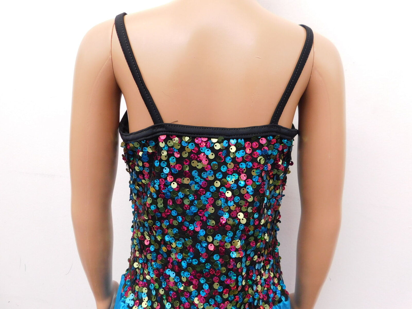 Pre-Owned Costume Weissman  5341 Intermediate Child Turquoise Dress Jazz Tap Sequin