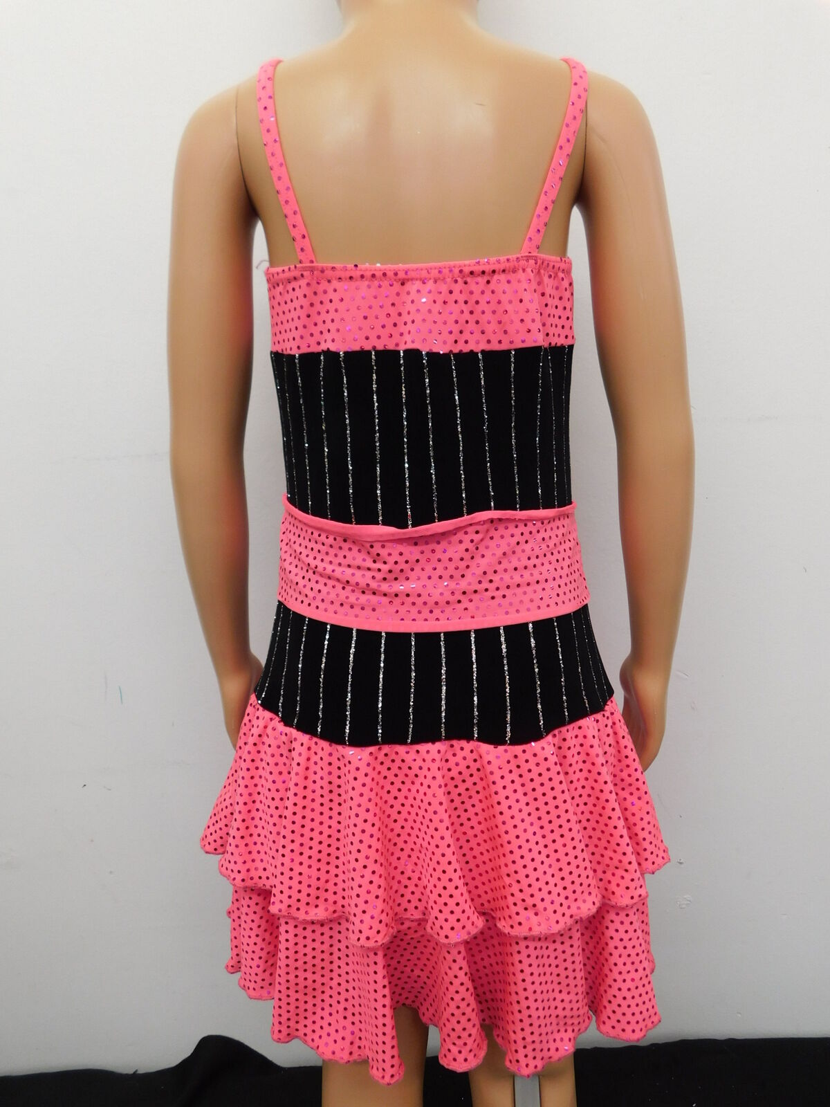 Pre-Owned Costume Weissman  4618 XL Child Pink Glitter Dress Jazz Tap