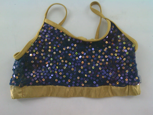Pre-Owned Camisole Top Balera  PL6691 Large Child Navy Gold  Jazz Cheer