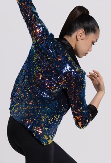 Pre-Owned Costume Weissman   Small Adult Blue Suit Jazz Tap Sequins