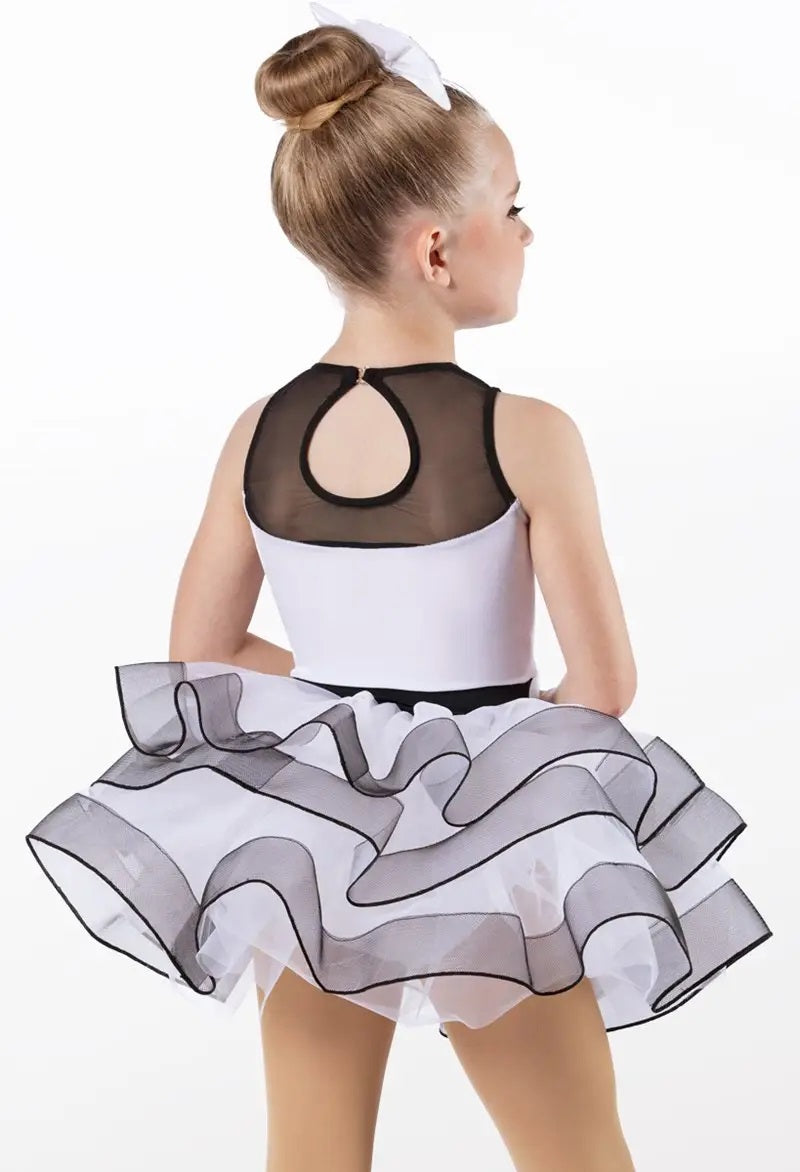 Pre-Owned Costume Weissman  13316 Intermediate Child White Tutu Tap Rhinestone