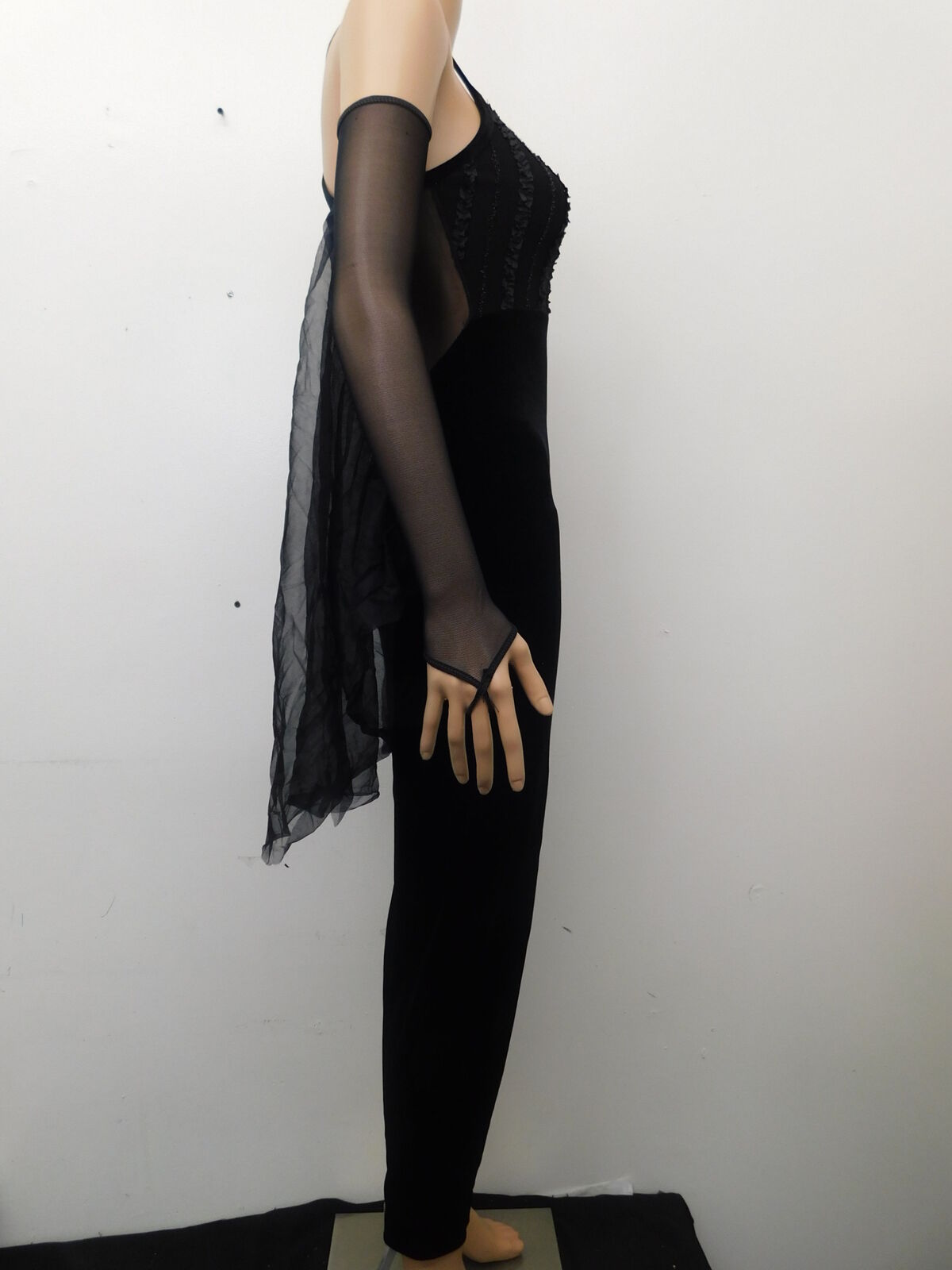 Pre-Owned Costume Medium Adult Black Winged Unitard Modern by Leo's